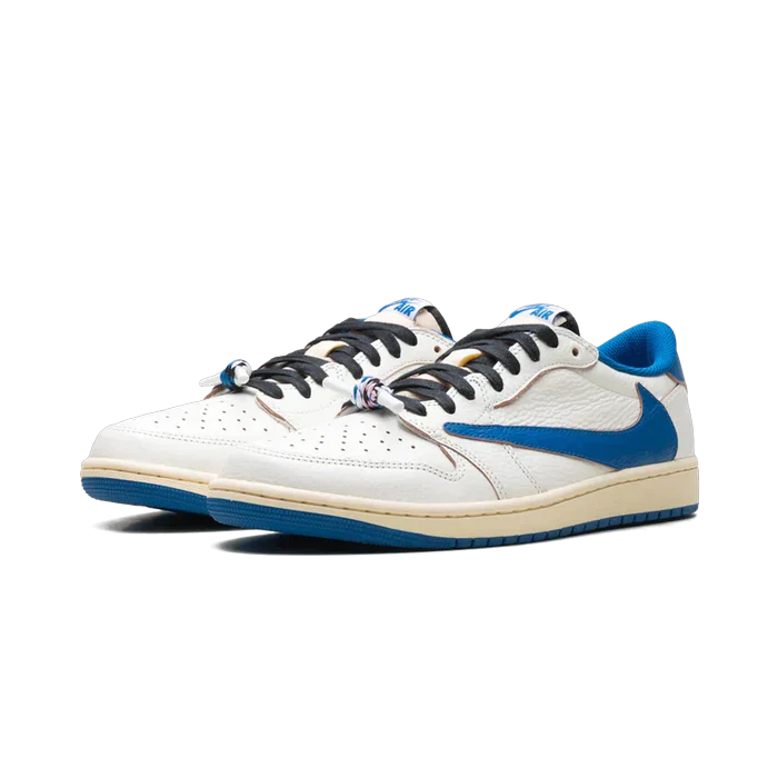 Air Jordan 1 Retro Low OG SP Fragment x Travis Scott Sail Military Blue